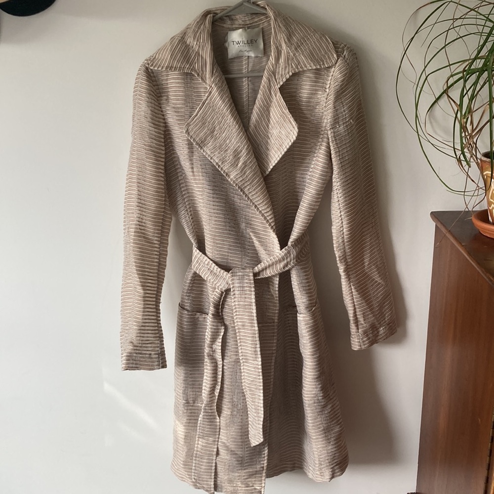 Twilley Atelier 100% Silk ADELE TRENCH COAT Made in US